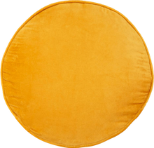 Load image into Gallery viewer, Yellow Velvet Penny Round Cushion
