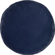 Load image into Gallery viewer, French Navy Velvet Penny Round Cushion
