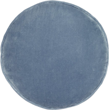 Load image into Gallery viewer, Dusty Blue Velvet Penny Round Cushion
