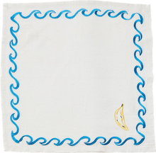 Load image into Gallery viewer, Mixed Surf Embroidered Linen Napkins - Set of 6