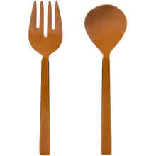 Load image into Gallery viewer, Tan Enamel Salad Servers