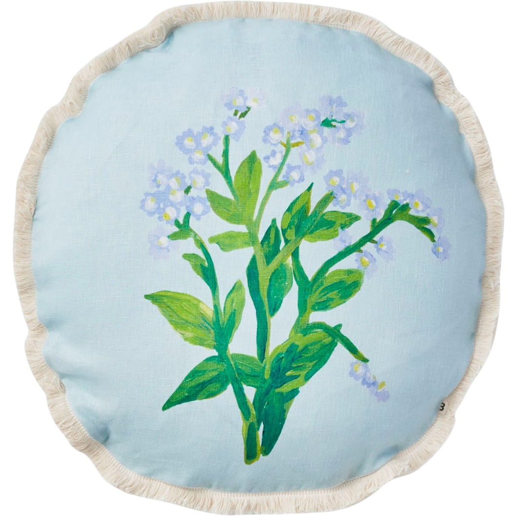 Forget Me Not Blue Round 50cm Cushion