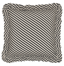 Load image into Gallery viewer, Licorice Stripe Ruffle Cushion
