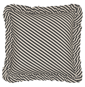 Licorice Stripe Ruffle Cushion