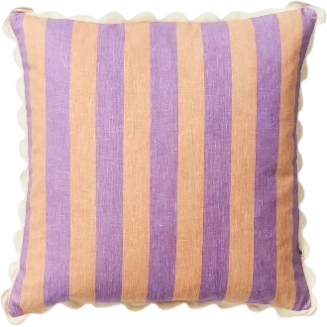 Bold Stripe Lilac Peach 60cm Cushion