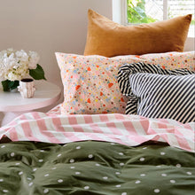 Load image into Gallery viewer, Licorice Stripe Ruffle Cushion
