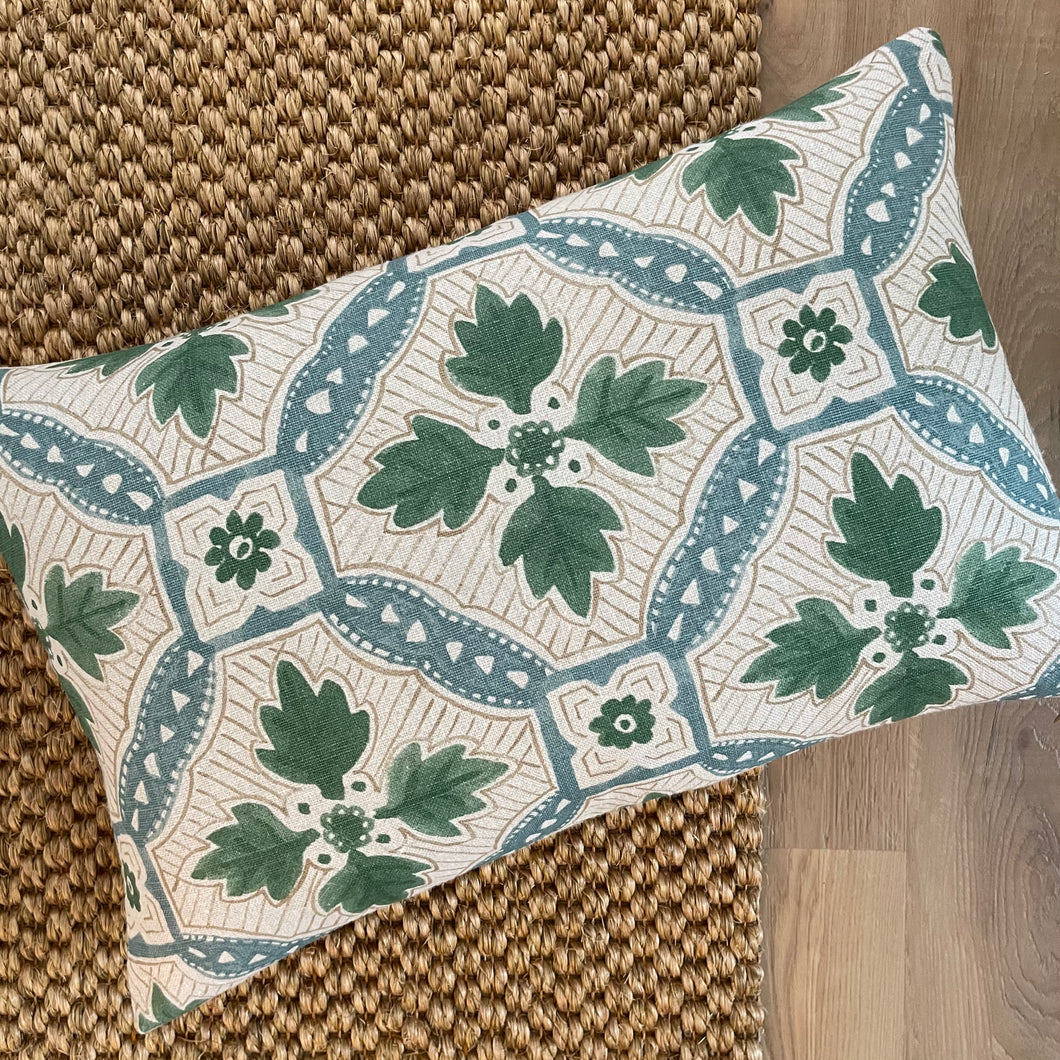 Anna Spiro Caroma 55x35cm Cushion - Green, Taupe and Turquoise