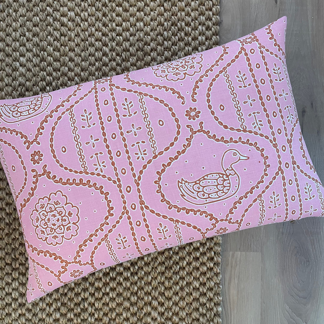 Anna Spiro Kaka Duck 60x40cm Cushion - Pink / Pumpkin