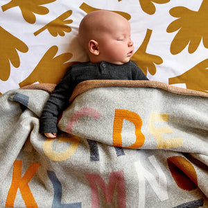 Alphabet Baby Knit Throw