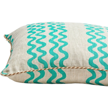 Load image into Gallery viewer, Double Waves Bright Green 50cm Cushion
