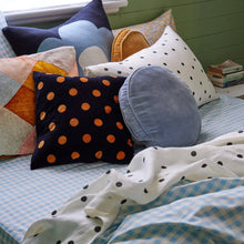 Load image into Gallery viewer, Dusty Blue Velvet Penny Round Cushion
