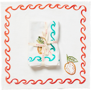Mixed Surf Embroidered Linen Napkins - Set of 6