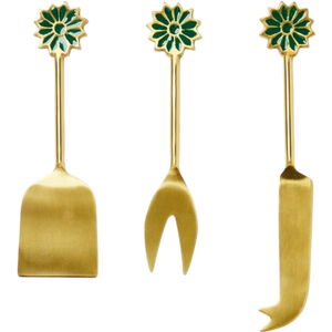 Petal Emerald Cheese Knife Set