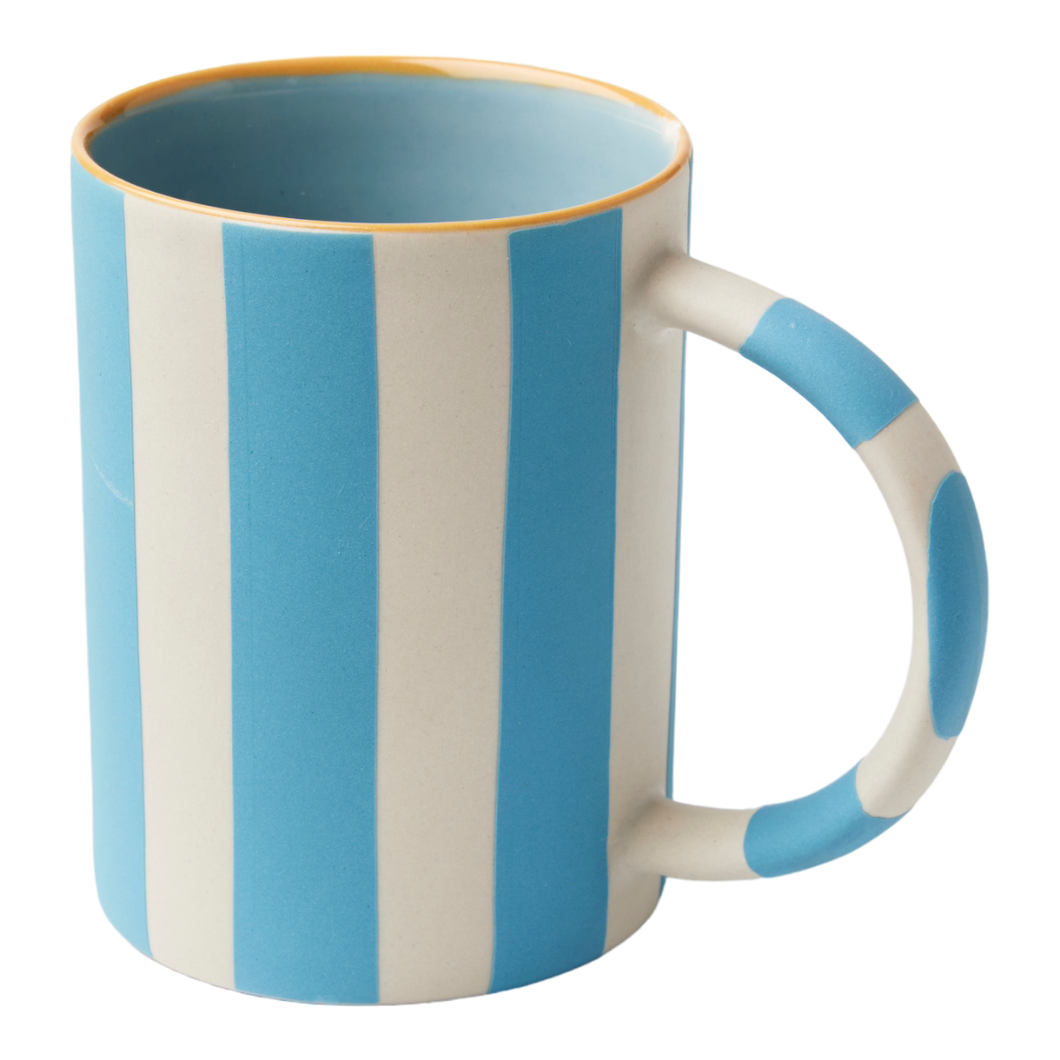 Happy Stripe Blue Mug