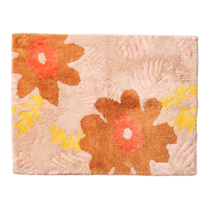 Sunset Floral Pink Bath Mat