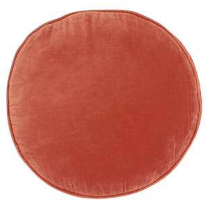 Clay Velvet Penny Round Cushion