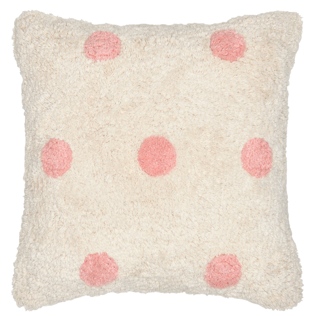 Pink Spot Shag Cushion