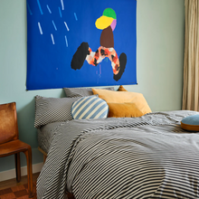 Load image into Gallery viewer, Dusty Blue Knit Penny Round Cushion
