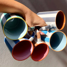 Load image into Gallery viewer, Happy Stripe Blue Mug
